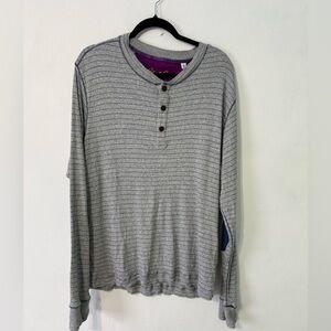 Robert Graham Gray and Purple Striped Henley